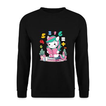Licorne Livre Lecture Livres Rat de Bibliothèque Bibliophile - Sweat-shirt Unisexe - noir - Devant - Alina (178cm) & Michal (187cm)