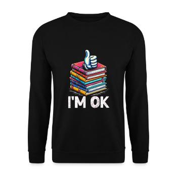 Je vais bien lire des livres rat de bibliothèque bibliophile - Sweat-shirt Unisexe - noir - Devant - Alina (178cm) & Michal (187cm)
