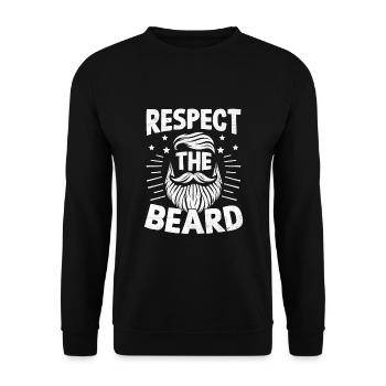 Respect The Beard Facial Hair Beards Man - Unisex Sweatshirt - black - Front - Alina (178cm) & Michal (187cm)