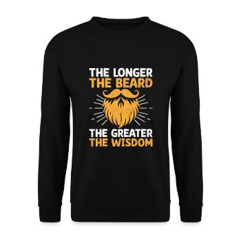 Plus la barbe est longue, plus la sagesse du visage est grande - Sweat-shirt Unisexe - noir - Devant - Alina (178cm) & Michal (187cm)