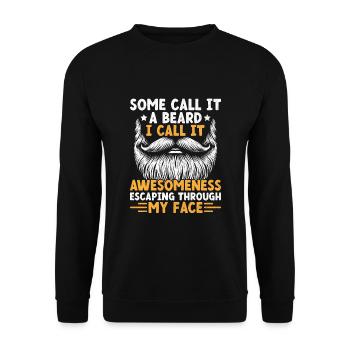 Manche nennen es einen Bart, ich nenne es Awesomeness Facial - Unisex Pullover - Schwarz - Vorne - Alina (178cm) & Michal (187cm)