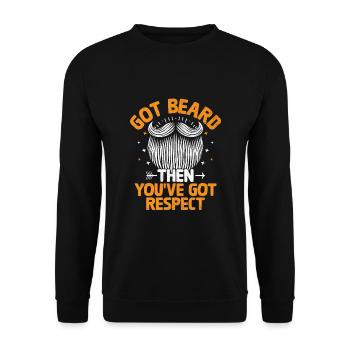 Got Beard Then You've Got Respect Facial Hair - Unisex Sweatshirt - black - Front - Alina (178cm) & Michal (187cm)