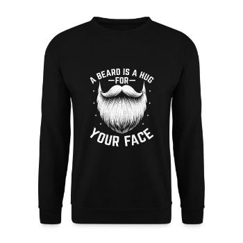 Ein Bart ist eine Umarmung für Ihr Gesicht Gesichtsbehaarung Bärte - Unisex Pullover - Schwarz - Vorne - Alina (178cm) & Michal (187cm)