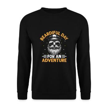 Beardiful Dad For An Adventure Beard Facial Hair - Unisex Sweatshirt - black - Front - Alina (178cm) & Michal (187cm)