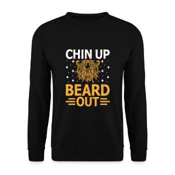 Kinn Hoch Bart Aus Gesichtsbehaarung Bärte Mann - Unisex Pullover - Schwarz - Vorne - Alina (178cm) & Michal (187cm)