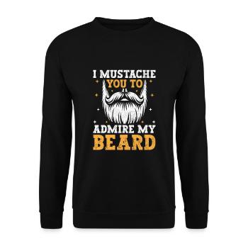 Ich Schnurrbart Dich, Um Meine Bartgesichtsbehaarung Zu Bewundern - Unisex Pullover - Schwarz - Vorne - Alina (178cm) & Michal (187cm)