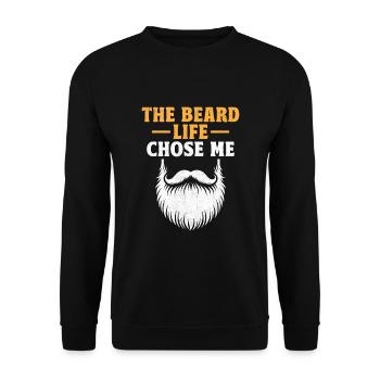 La barbe la vie m’a choisi barbes visage pilosité homme - Sweat-shirt Unisexe - noir - Devant - Alina (178cm) & Michal (187cm)