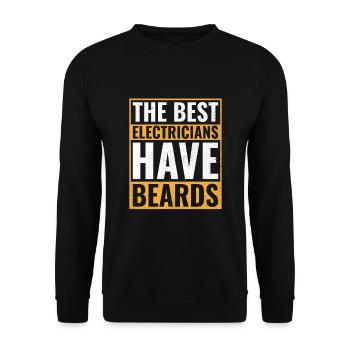 Les meilleurs électriciens ont des barbes Électricien - Sweat-shirt Unisexe - noir - Devant - Alina (178cm) & Michal (187cm)