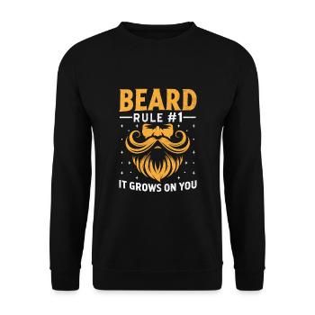 Règle de barbe numéro un Elle pousse sur vos barbes - Sweat-shirt Unisexe - noir - Devant - Alina (178cm) & Michal (187cm)