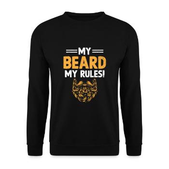 Ma barbe Mes règles Barbus Barbes Homme - Sweat-shirt Unisexe - noir - Devant - Alina (178cm) & Michal (187cm)