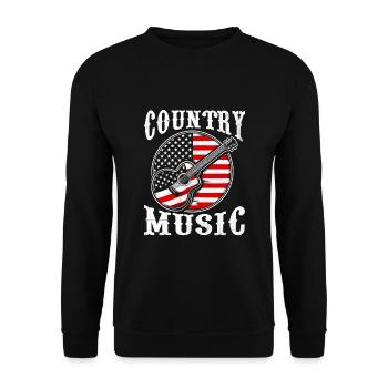 Country Music American Flag Song Lover USA Patriot - Unisex Sweatshirt - black - Front - Alina (178cm) & Michal (187cm)