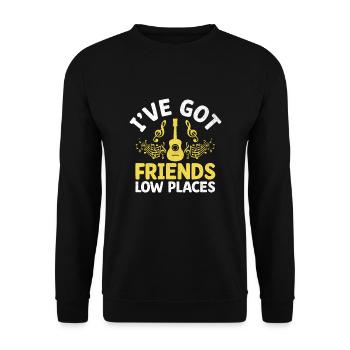 I've Got Friends Low Places Country Music Song - Unisex Sweatshirt - black - Front - Alina (178cm) & Michal (187cm)