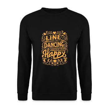 Line Dancing Makes My Heart Happy Country Music - Unisex Sweatshirt - black - Front - Alina (178cm) & Michal (187cm)