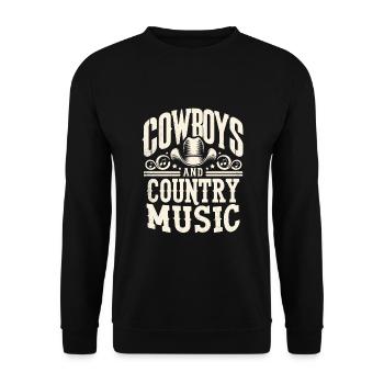 Cowboys And Country Music Song Lover Country Songs - Unisex Sweatshirt - black - Front - Alina (178cm) & Michal (187cm)