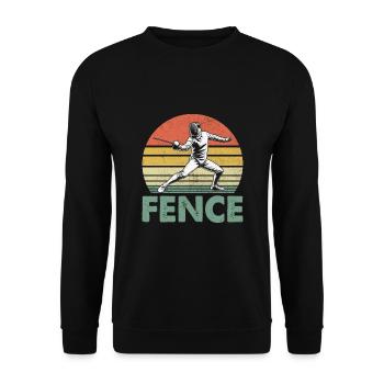Retro Fence Sword Epee Fencing Fencer Athlete - Unisex Sweatshirt - black - Front - Alina (178cm) & Michal (187cm)