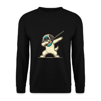 Dubbing Dog Fencer Fence Sword Epee Fencing - Unisex Sweatshirt - black - Front - Alina (178cm) & Michal (187cm)