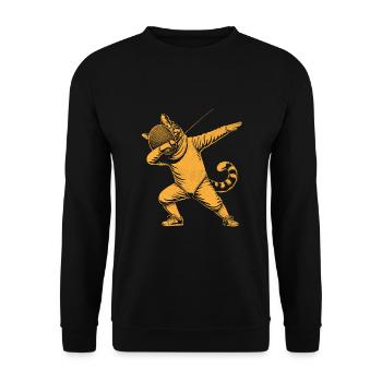 Dubbing Cat Fencer Fence Sword Epee Fencing - Unisex Sweatshirt - black - Front - Alina (178cm) & Michal (187cm)