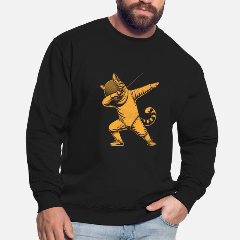 Doublage Chat Escrimeur Clôture Épée Épée Escrime Sweat-shirt Unisexe