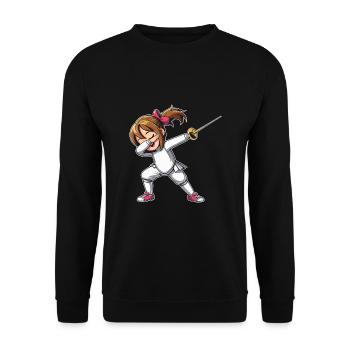 Dubbing Girl Fencer Fence Sword Epee Fencing - Unisex Sweatshirt - black - Front - Alina (178cm) & Michal (187cm)