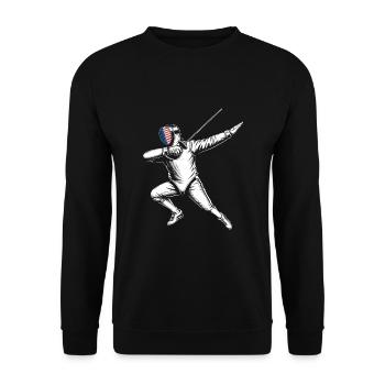 Dubbing Fencer Fence Sword Epee Fencing Athlete - Unisex Sweatshirt - black - Front - Alina (178cm) & Michal (187cm)