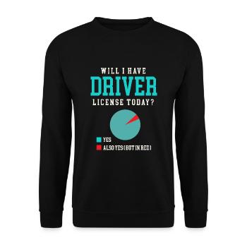 Will I Have Driver License Today Driving School - Unisex Sweatshirt - black - Front - Alina (178cm) & Michal (187cm)
