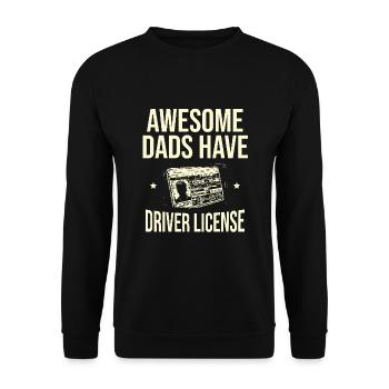 Des papas géniaux ont un permis de conduire à l’école de conduite - Sweat-shirt Unisexe - noir - Devant - Alina (178cm) & Michal (187cm)