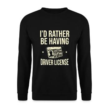 Je préférerais avoir une école de conduite pour permis de conduire - Sweat-shirt Unisexe - noir - Devant - Alina (178cm) & Michal (187cm)