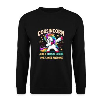 Cousincorn Like A Normal Cousin Only More Awesome - Unisex Sweatshirt - black - Front - Alina (178cm) & Michal (187cm)