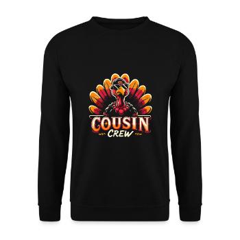 Cousin Crew Turkey Thanksgiving Family Reunion - Unisex Sweatshirt - black - Front - Alina (178cm) & Michal (187cm)
