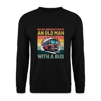 Ne sous-estimez jamais un vieil homme avec un chauffeur de bus - Sweat-shirt Unisexe - noir - Devant - Alina (178cm) & Michal (187cm)