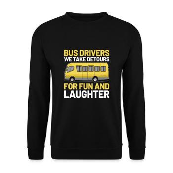 Chauffeurs d’autobus, nous faisons des détours pour le plaisir et les rires - Sweat-shirt Unisexe - noir - Devant - Alina (178cm) & Michal (187cm)