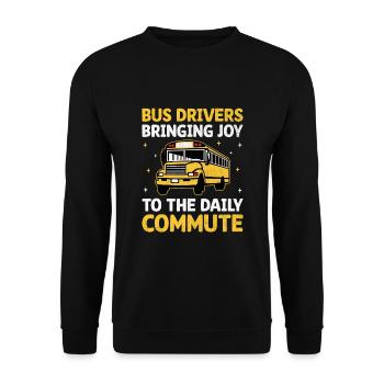 Les chauffeurs d’autobus apportent de la joie dans les déplacements quotidiens - Sweat-shirt Unisexe - noir - Devant - Alina (178cm) & Michal (187cm)