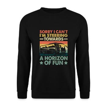 Désolé, je ne peux pas, je me dirige vers un horizon de - Sweat-shirt Unisexe - noir - Devant - Alina (178cm) & Michal (187cm)