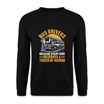 Par les chauffeurs Parce que chaque trajet mérite une touche de - Sweat-shirt Unisexe - noir - Devant - Alina (178cm) & Michal (187cm)