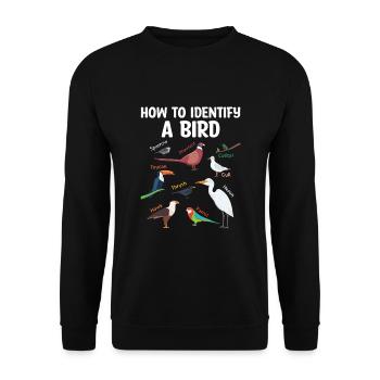 How To Identify A Bird Birdwatching Birdwatcher - Unisex Sweatshirt - black - Front - Alina (178cm) & Michal (187cm)