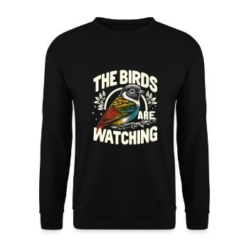 Les oiseaux regardent Observation des oiseaux Birder - Sweat-shirt Unisexe - noir - Devant - Alina (178cm) & Michal (187cm)