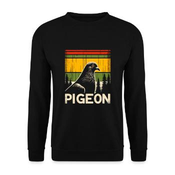 Taube Retro Wald Vogelbeobachtung Vogelbeobachter - Unisex Pullover - Schwarz - Vorne - Alina (178cm) & Michal (187cm)