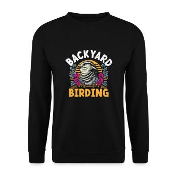Backyard Birding Watching Birdwatching Birder - Unisex Sweatshirt - black - Front - Alina (178cm) & Michal (187cm)