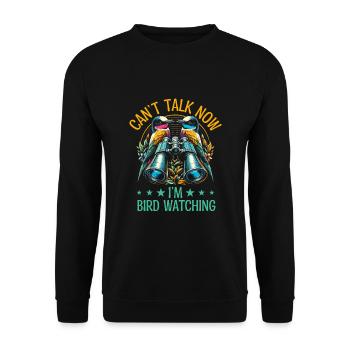 Can't Talk Now I'm Bird Watching Birdwatching - Unisex Sweatshirt - black - Front - Alina (178cm) & Michal (187cm)