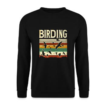 Birding Bird Watcher Birdwatching Birder Birds - Unisex Sweatshirt - black - Front - Alina (178cm) & Michal (187cm)