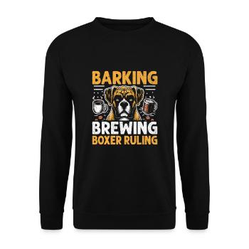 Aboyement Brassage Boxer Régner Amateur de café Chien - Sweat-shirt Unisexe - noir - Devant - Alina (178cm) & Michal (187cm)