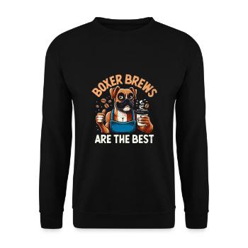 Les Boxer Brews sont les meilleurs boxers pour chiens amateurs de caféine - Sweat-shirt Unisexe - noir - Devant - Alina (178cm) & Michal (187cm)