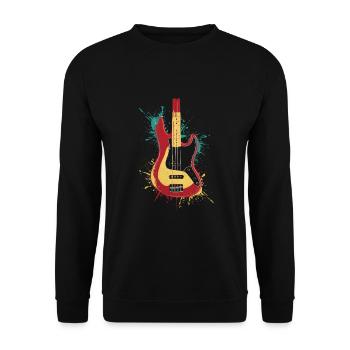 Splash Art Bassiste Bassiste Musicien - Sweat-shirt Unisexe - noir - Devant - Alina (178cm) & Michal (187cm)