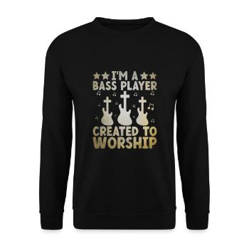 Je suis un bassiste créé pour vénérer un groupe de musiciens - Sweat-shirt Unisexe - noir - Devant - Alina (178cm) & Michal (187cm)