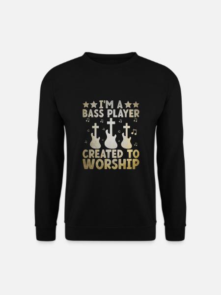 Ich bin ein Bassist, der geschaffen wurde, um die Musikerband anzubeten - Unisex Pullover - Schwarz