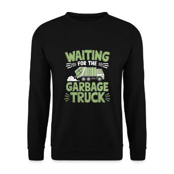Waiting For The Garbage Truck Trash Collector - Unisex Sweatshirt - black - Front - Alina (178cm) & Michal (187cm)