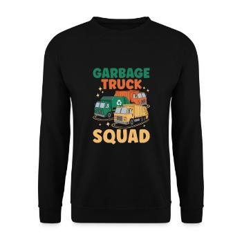 Garbage Truck Squad Trash Collector Collecting - Unisex Sweatshirt - black - Front - Alina (178cm) & Michal (187cm)