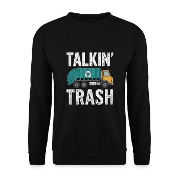 Talkin' Trash Collector Garbage Collecting Waste - Unisex Sweatshirt - black - Front - Alina (178cm) & Michal (187cm)