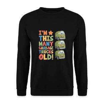 I'm This Many Garbage Trucks Old 3 Years Old - Unisex Sweatshirt - black - Front - Alina (178cm) & Michal (187cm)