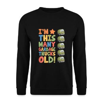 I'm This Many Garbage Trucks Old 5 Years Old - Unisex Sweatshirt - black - Front - Alina (178cm) & Michal (187cm)